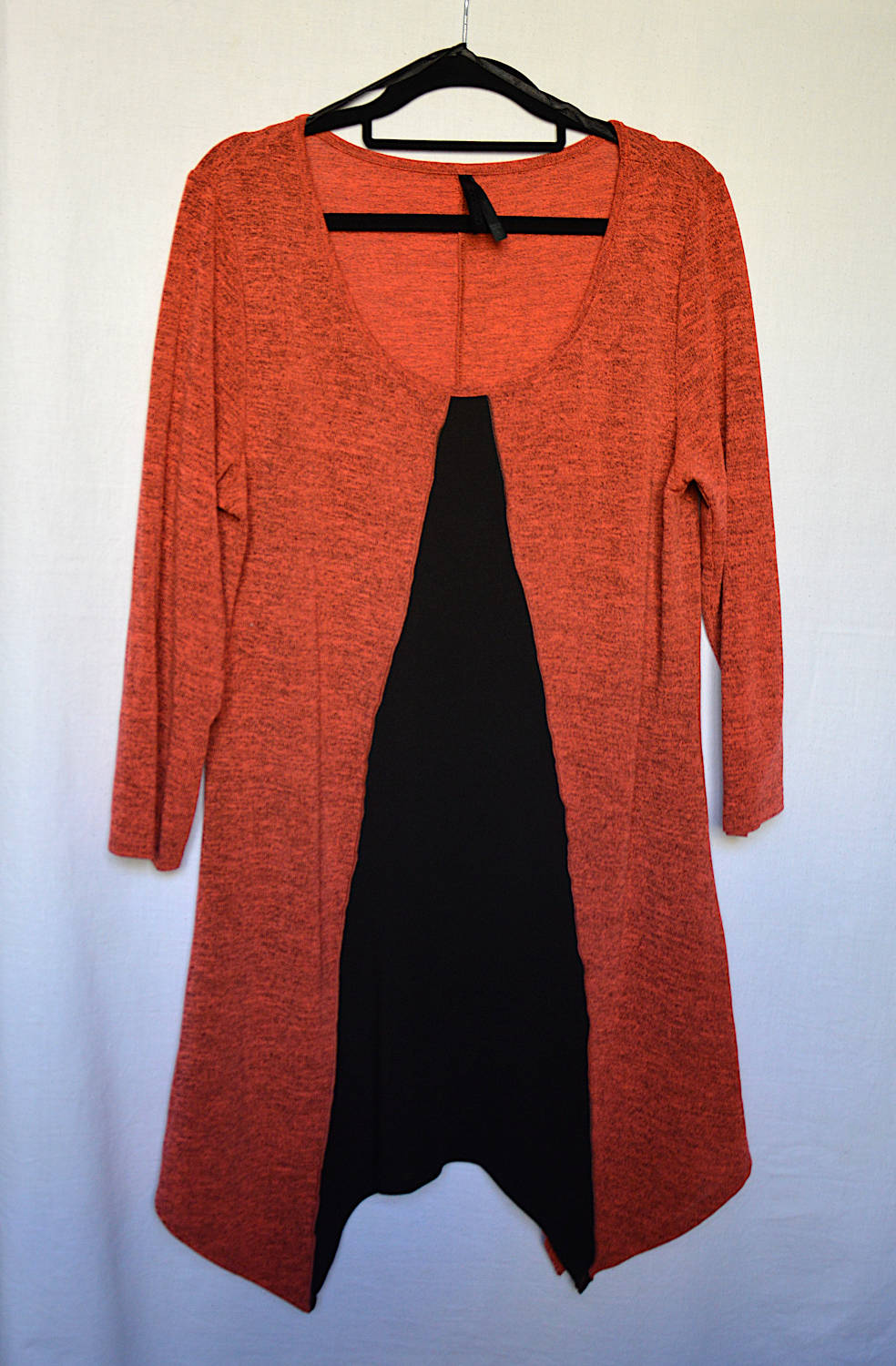 orange black flowy top - 1
