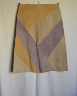 patchwork leather skirt_2