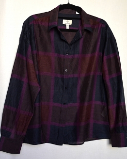 purple checked blouse - 1a