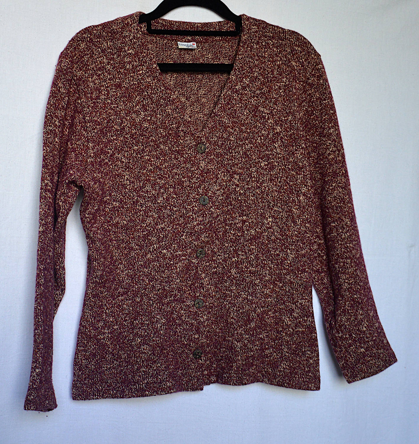 wine speckled cardigan - 1