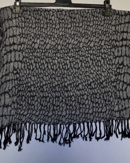 black white animal print scarf - 1