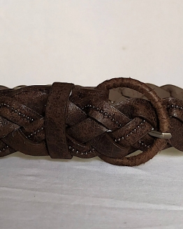 brown plaid belt - detail1
